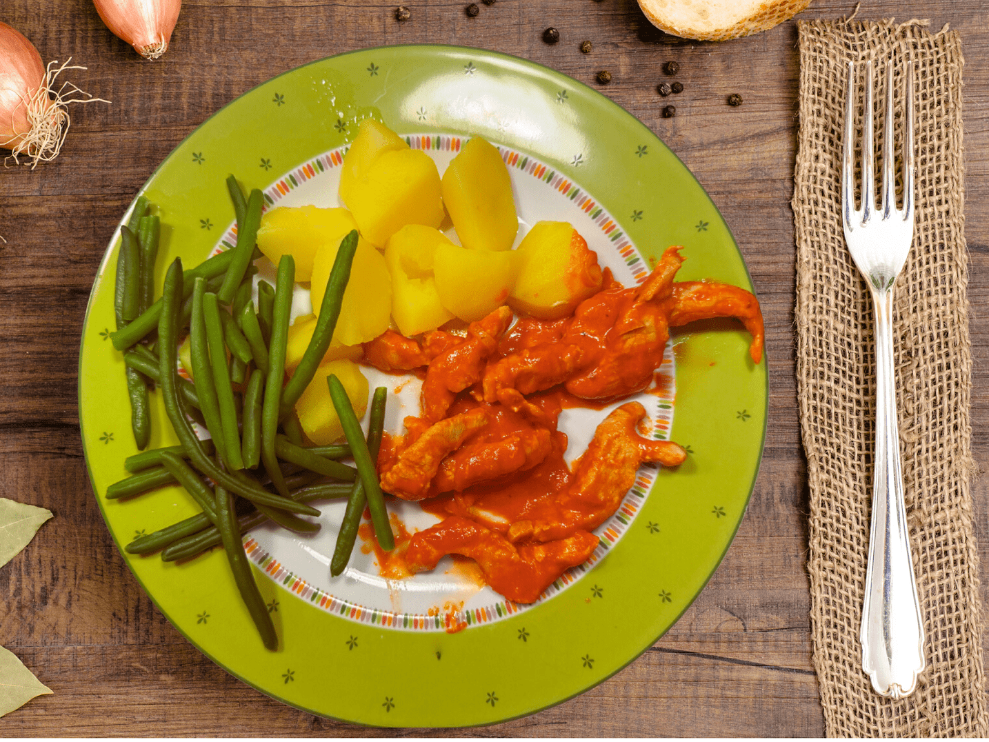 Geschnetzeltes Pute mit würziger Tomaten-Soße 1 Geschnetzeltes Pute